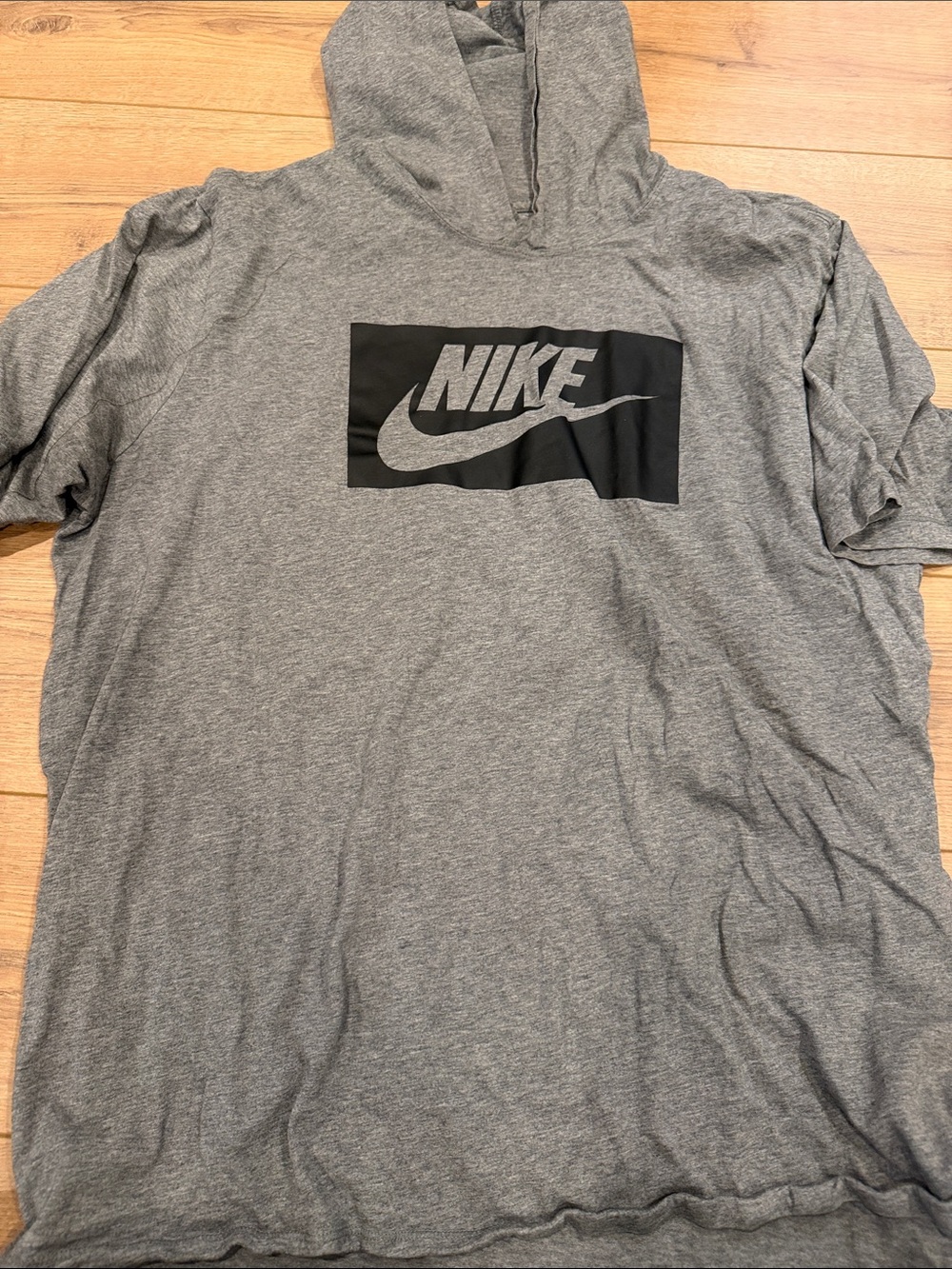 Nike Gray Hoodie with Black Logo Box